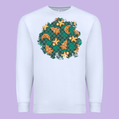 Christmas Gingerbread Cookies Patch Premium Sweatshirt Designed By Bundleandbundleshop