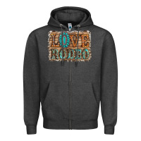 Charcoal Heather love rodeo gemstone Zipper Hoodie - RanaPortraitStore