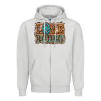 Dove Grey love rodeo gemstone Zipper Hoodie - RanaPortraitStore