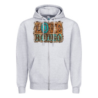 Heather Grey love rodeo gemstone Zipper Hoodie - RanaPortraitStore