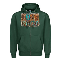 Sports Green love rodeo gemstone Zipper Hoodie - RanaPortraitStore