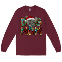 Burgundy Christmas French Bulldog Mom Long Sleeve Tee - RanaPortraitStore