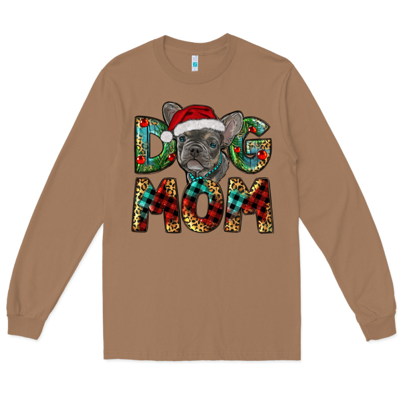 Christmas French Bulldog Mom Long Sleeve Tee by RanaPortraitStore | Teevron