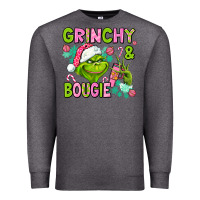 Charcoal Heather christmas characters and bougie Premium Sweatshirt - AdoDesignShop