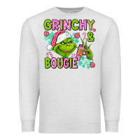 Oatmeal Heather christmas characters and bougie Premium Sweatshirt - AdoDesignShop