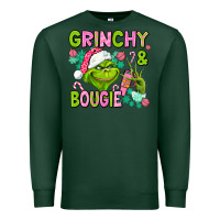 Sports Green christmas characters and bougie Premium Sweatshirt - AdoDesignShop