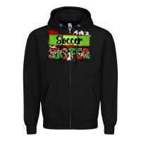 Black soccer sister with leopard Zipper Hoodie - Zillion Design Studio