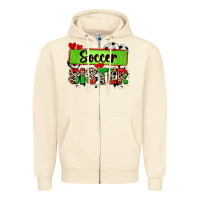 Sandshell soccer sister with leopard Zipper Hoodie - Zillion Design Studio