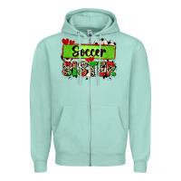 Soccer Sister With Leopard Zipper Hoodie | Teevron