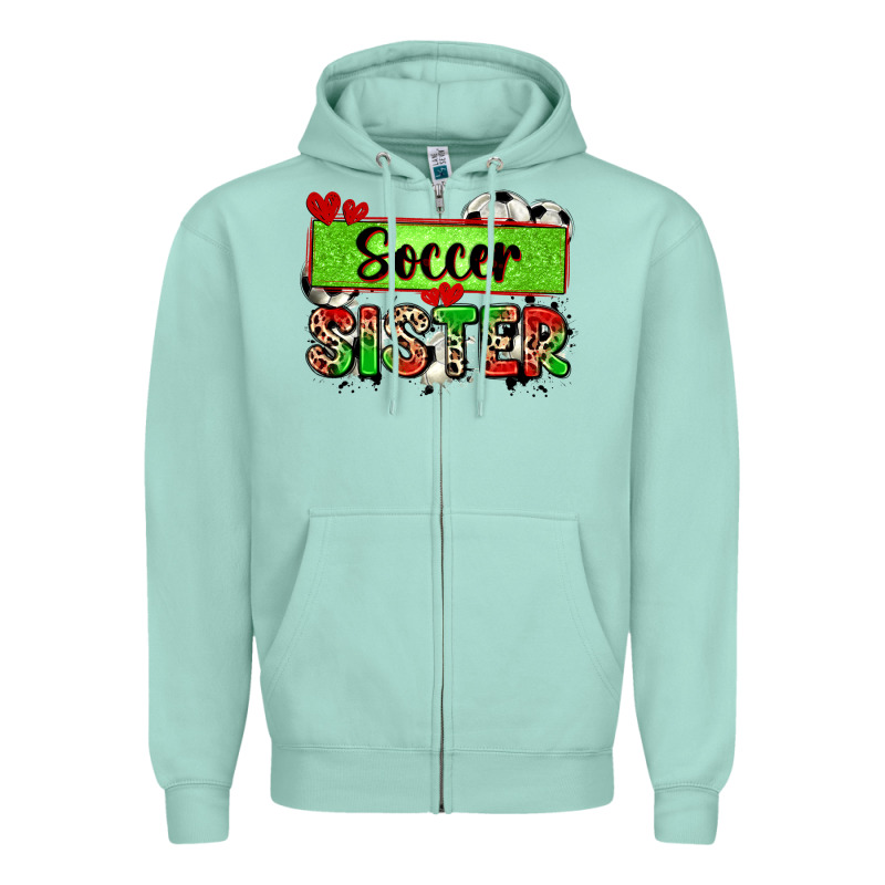 Soccer Sister With Leopard Zipper Hoodie by Zillion Design Studio | Teevron