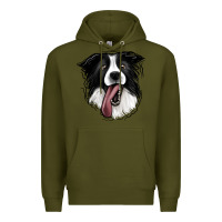 Army Green Border Collie Premium Hoodie - Jasminsmagicworld