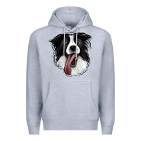 Heather Grey Border Collie Premium Hoodie - Jasminsmagicworld