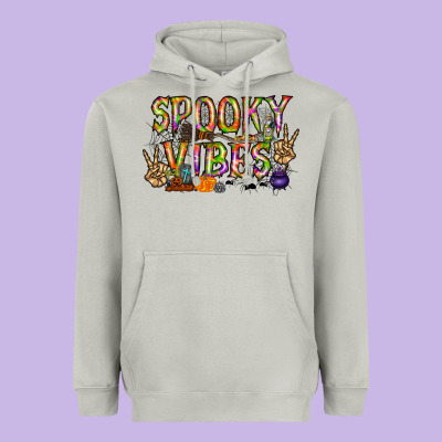Spooky Vibes Heavyweight Hoodie Designed By Racoondesign