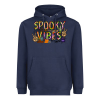 Navy spooky vibes Heavyweight Hoodie - RacoonDesign