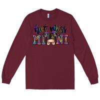 Burgundy mess mini messy bun Long Sleeve Tee - Zillion Design Studio