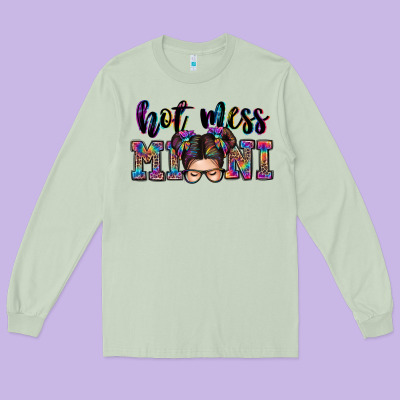Mess Mini Messy Bun Long Sleeve Tee Designed By Zillion Design Studio