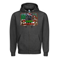 Charcoal Heather merry christmas black angus cattle and farm Zipper Hoodie - RanaPortraitStore