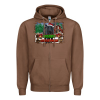 Chestnut merry christmas black angus cattle and farm Zipper Hoodie - RanaPortraitStore