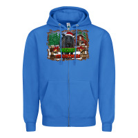 True Royal merry christmas black angus cattle and farm Zipper Hoodie - RanaPortraitStore