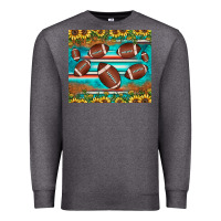 Charcoal Heather football turquoise sunflower Premium Sweatshirt - JahusDesignShop