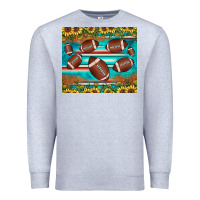 Heather Grey football turquoise sunflower Premium Sweatshirt - JahusDesignShop