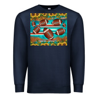 Navy football turquoise sunflower Premium Sweatshirt - JahusDesignShop