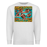Oatmeal Heather football turquoise sunflower Premium Sweatshirt - JahusDesignShop