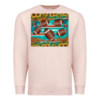 Pale Pink football turquoise sunflower Premium Sweatshirt - JahusDesignShop