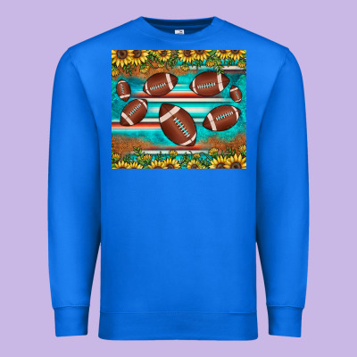 Football Turquoise Sunflower Premium Sweatshirt Designed By Jahusdesignshop