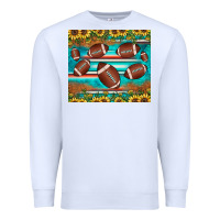 White football turquoise sunflower Premium Sweatshirt - JahusDesignShop