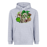 Heather Grey Charolais St. Patrick's Day Heavyweight Hoodie - OliviaCreatesArt
