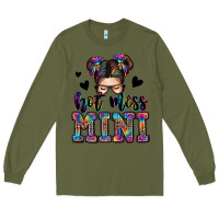 Army Green mess mini messy bun Long Sleeve Tee - Zillion Design Studio