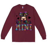 Burgundy mess mini messy bun Long Sleeve Tee - Zillion Design Studio