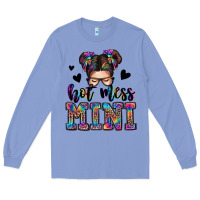 Colony Blue mess mini messy bun Long Sleeve Tee - Zillion Design Studio