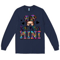 Navy mess mini messy bun Long Sleeve Tee - Zillion Design Studio