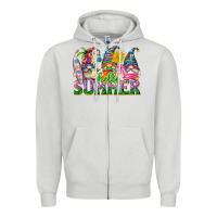 Dove Grey hello summer gnome Zipper Hoodie - texasbilliewilder