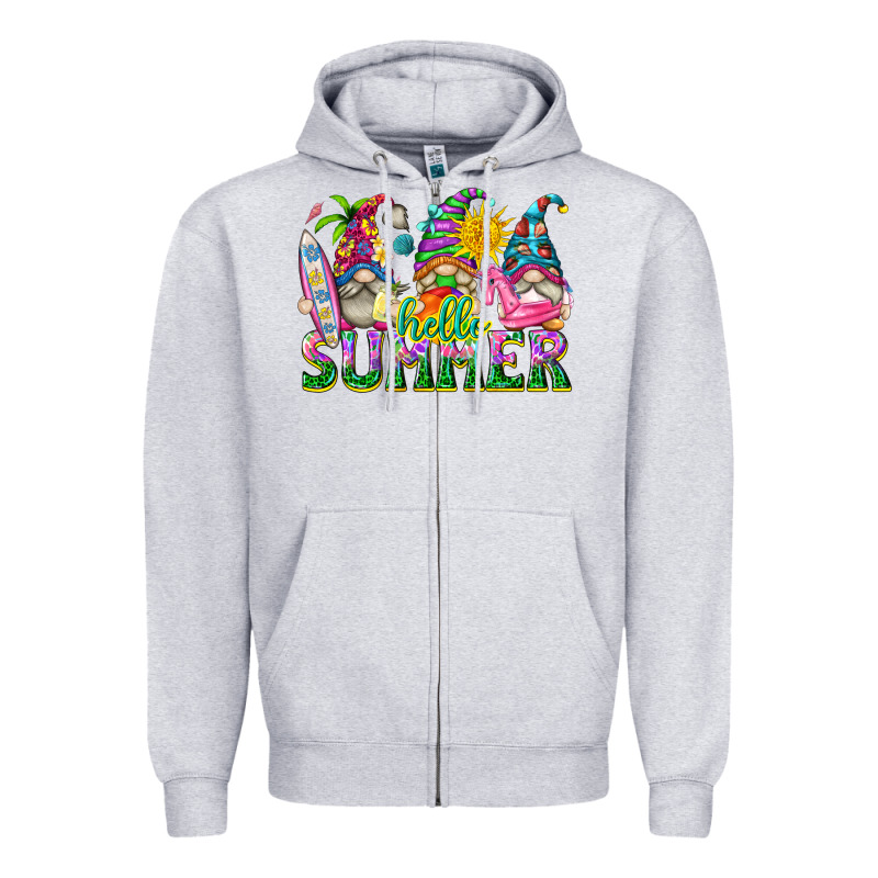 Hello Summer Gnome Zipper Hoodie by texasbilliewilder | Teevron