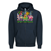 Navy hello summer gnome Zipper Hoodie - texasbilliewilder