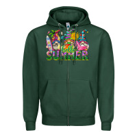 Sports Green hello summer gnome Zipper Hoodie - texasbilliewilder