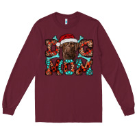 Burgundy Christmas Labrador Dog Mom Long Sleeve Tee - RanaPortraitStore