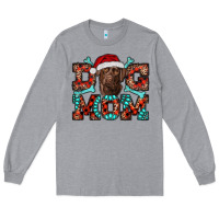 Heather Grey Christmas Labrador Dog Mom Long Sleeve Tee - RanaPortraitStore
