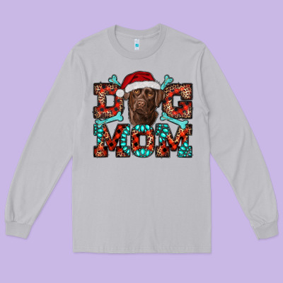 Christmas Labrador Dog Mom Long Sleeve Tee Designed By Ranaportraitstore