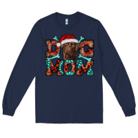 Navy Christmas Labrador Dog Mom Long Sleeve Tee - RanaPortraitStore