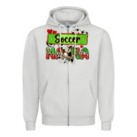 Dove Grey soccer nana with leopard Zipper Hoodie - Zillion Design Studio