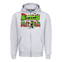 Heather Grey soccer nana with leopard Zipper Hoodie - Zillion Design Studio