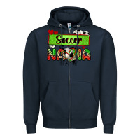 Navy soccer nana with leopard Zipper Hoodie - Zillion Design Studio
