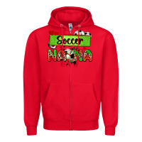 Red soccer nana with leopard Zipper Hoodie - Zillion Design Studio