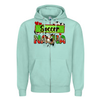 Seafoam soccer nana with leopard Zipper Hoodie - Zillion Design Studio