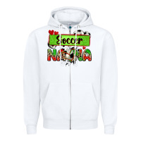 White soccer nana with leopard Zipper Hoodie - Zillion Design Studio