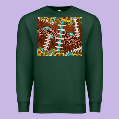 Football Leopard Gemstone Sunflower Premium Sweatshirt Designed By Jahusdesignshop